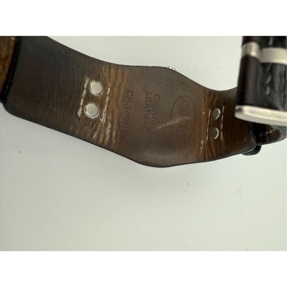 Fossil Mens Brown Leather Cuff Coachman Chronograph Quartz Stainless Steel Watch - Picture 5 of 7